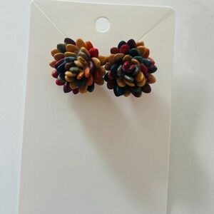 Handmade multicolor flower studs